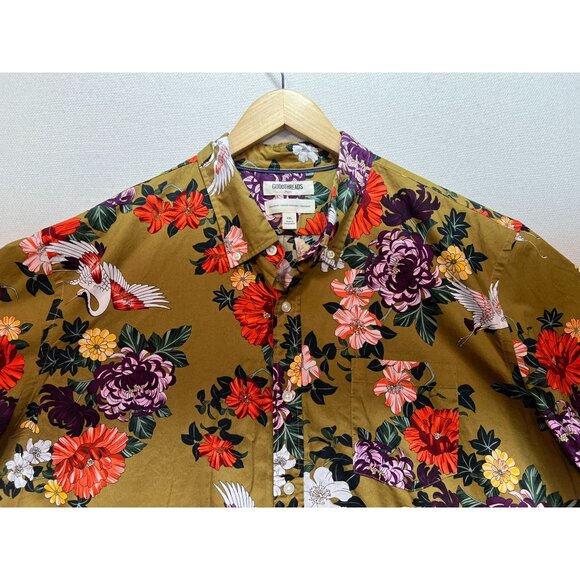 Goodthreads Men's Casual Button Up Poplin Shirt Short Sleeve Sz XXL Multi Floral - Picture 6 of 14